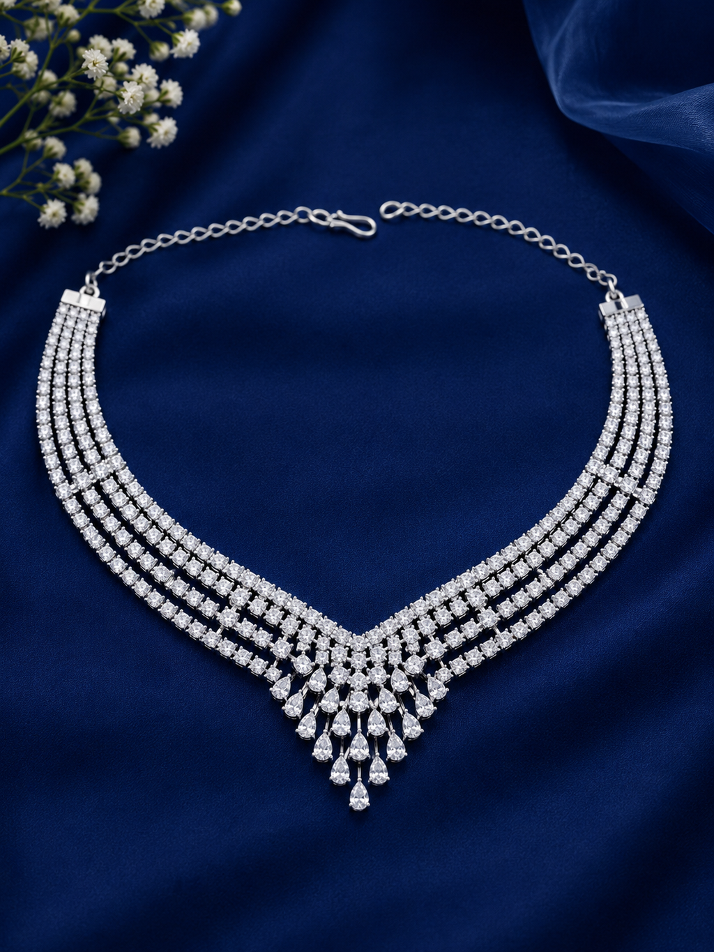 Radiant Elegance American Diamond Choker Set