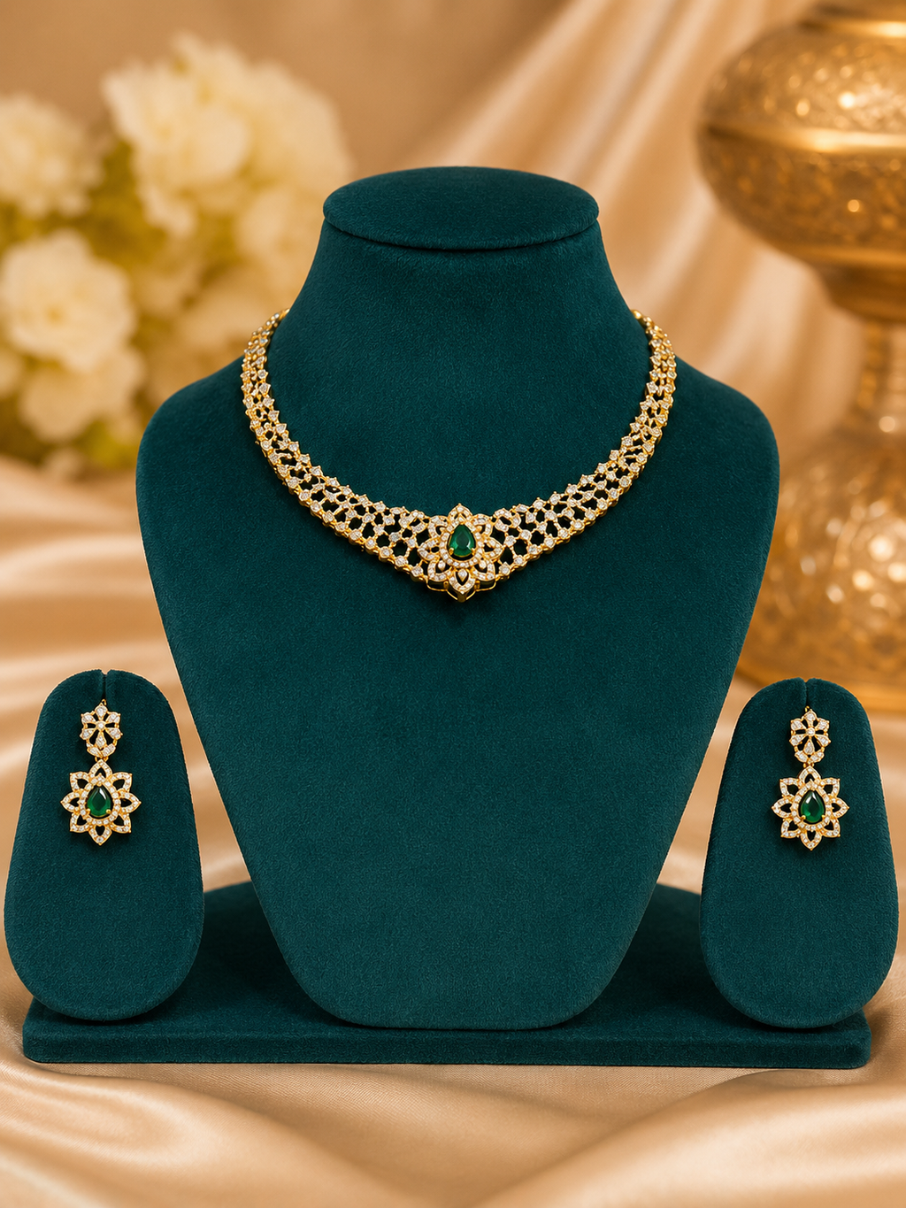 Emerald Grace Crystal Necklace Set