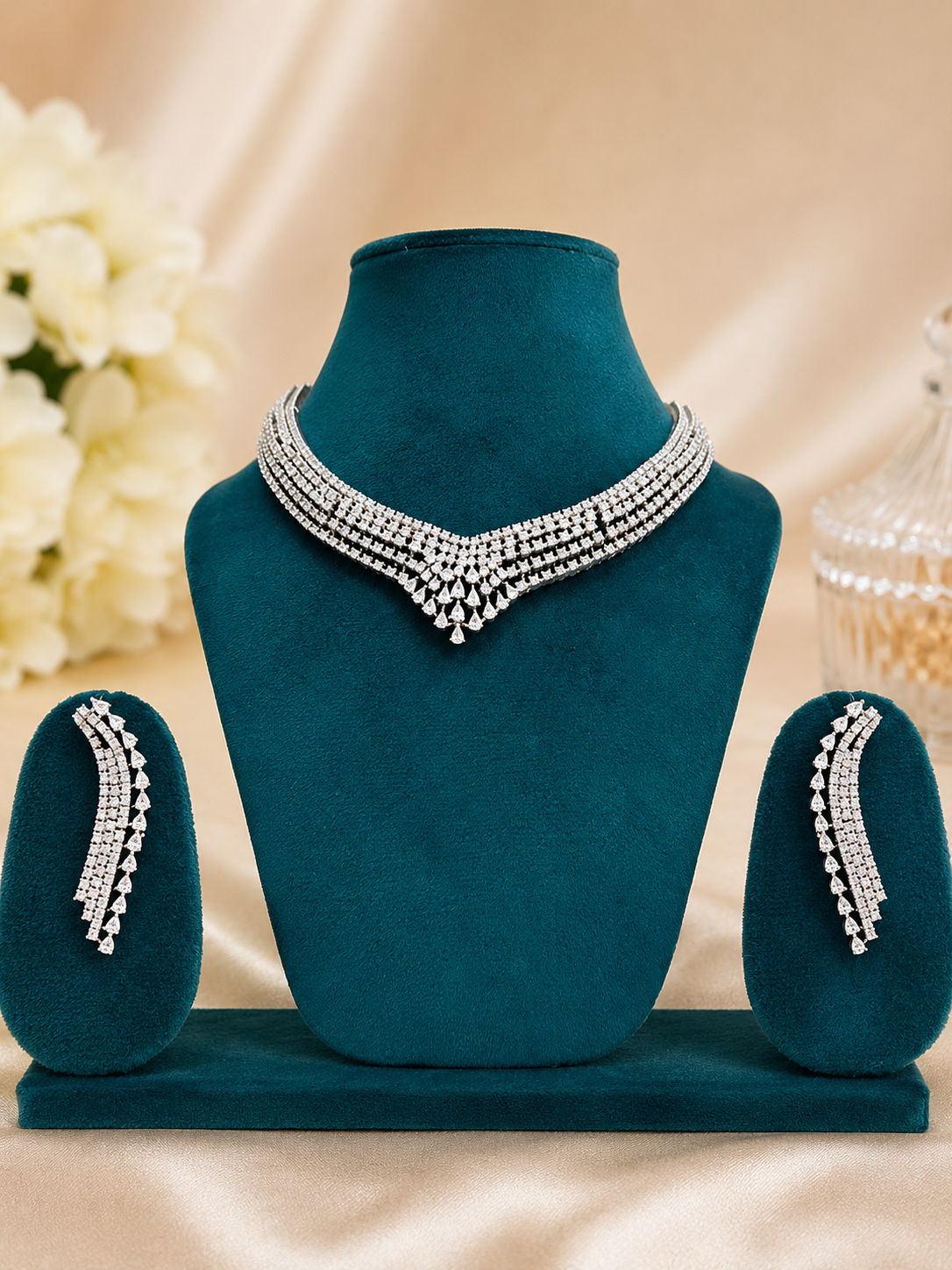 Radiant Elegance American Diamond Choker Set