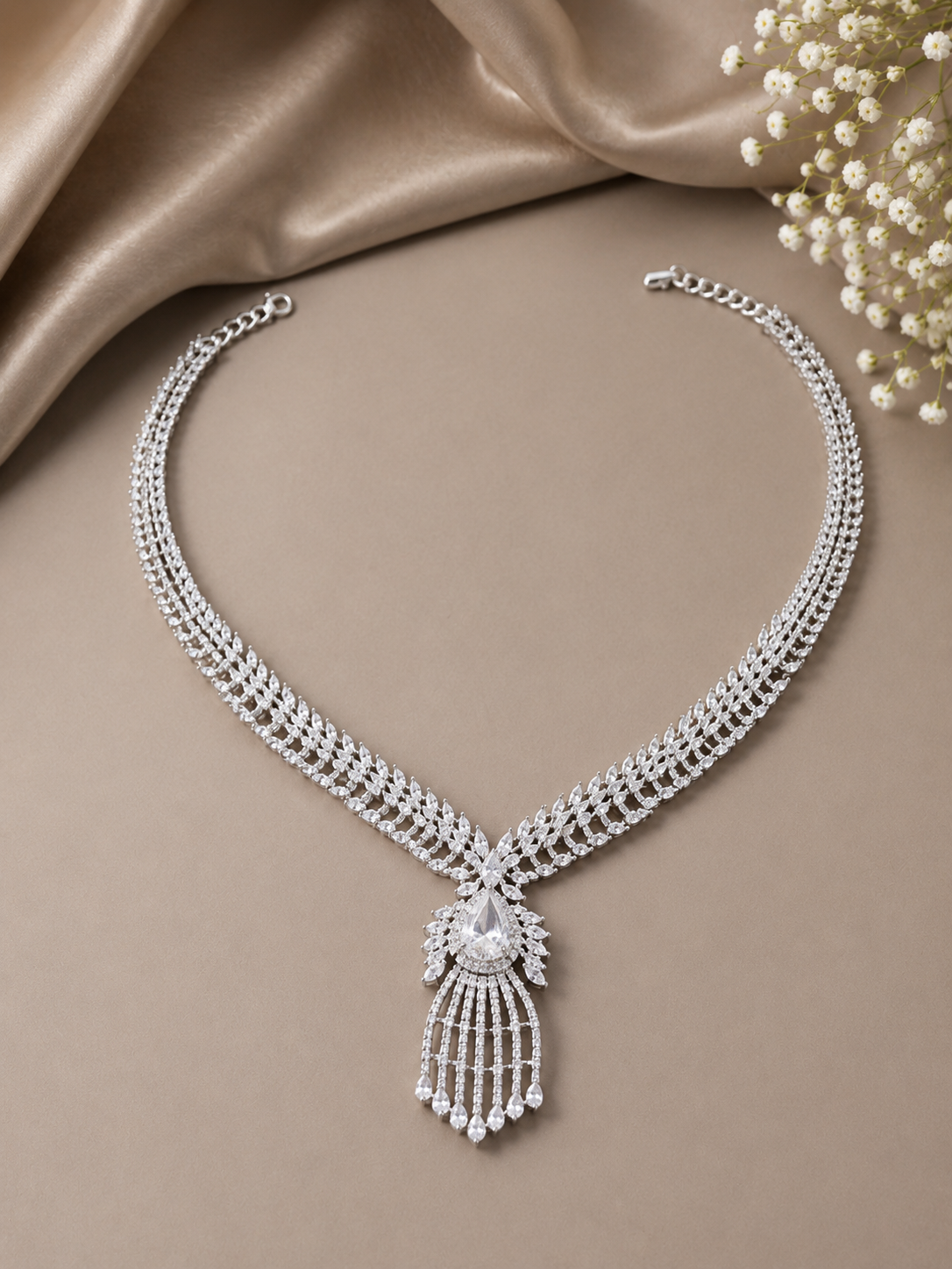 Celestial Grace American Diamond Necklace Set