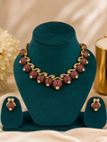 Royal Ruby Mosaic Statement Necklace Set