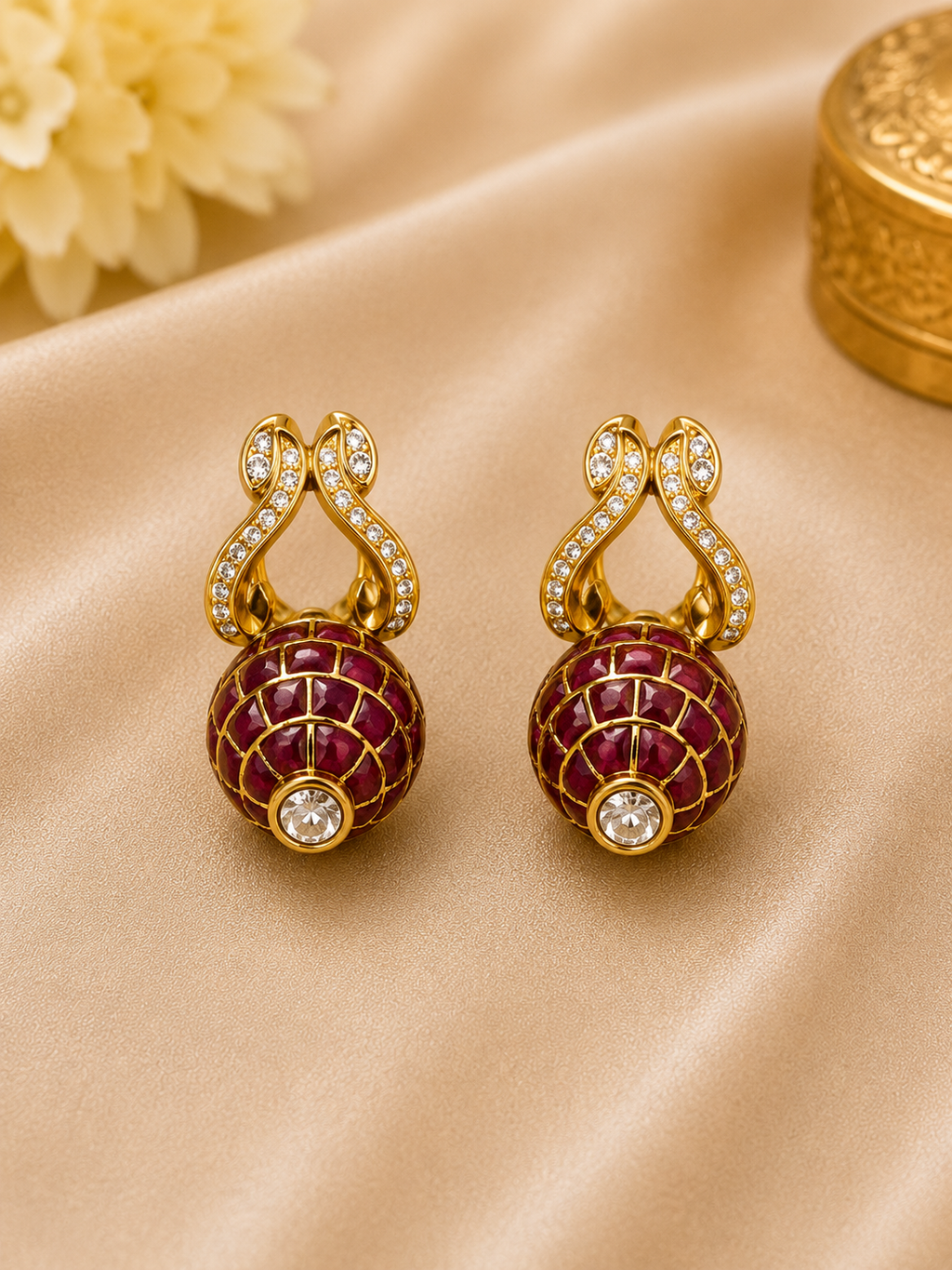 Royal Ruby Mosaic Statement Necklace Set