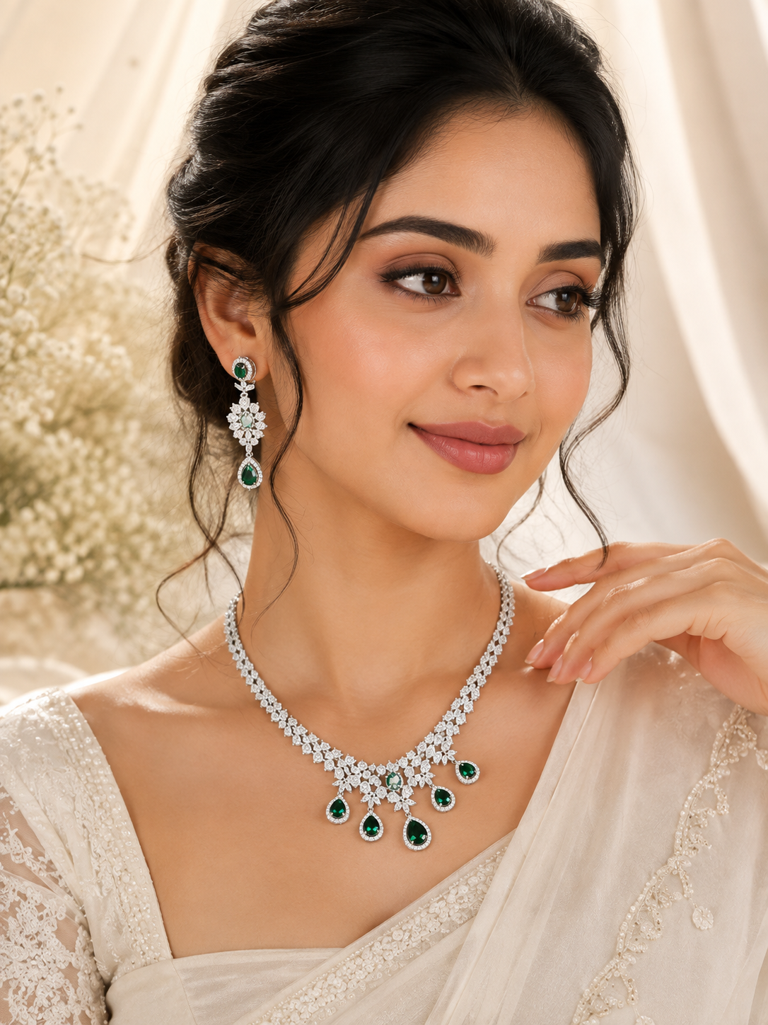 Emerald Blossom Luxe Necklace Set