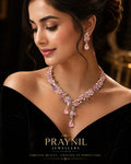 Floral Elegance AD Drop Necklace