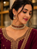Royal Ruby Pearl Choker Set