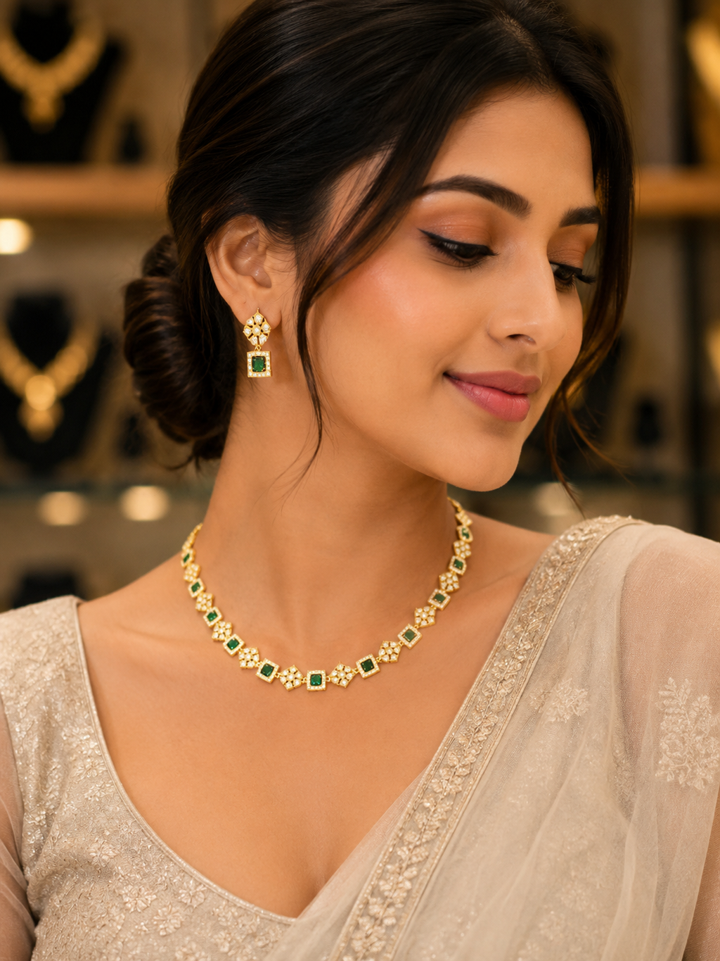 Emerald Royale Designer Necklace Set