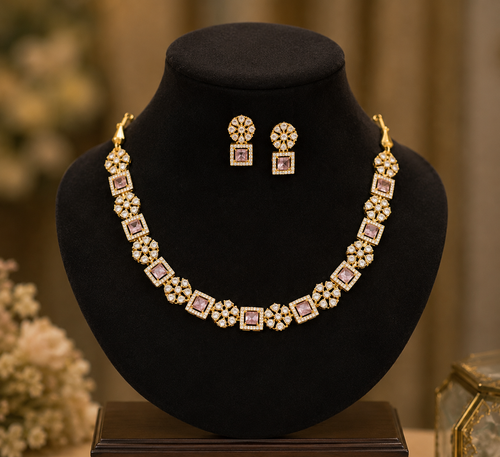 Blush Radiance AD Necklace Set