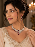 Ruby Elegance AD Bridal Necklace Set