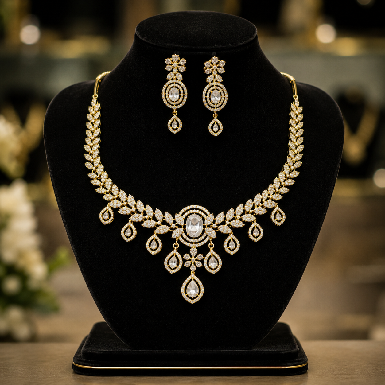 Celestial Crystal Bridal Necklace Set