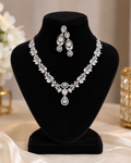Luxury CZ Diamond Necklace & Earrings Set for Women