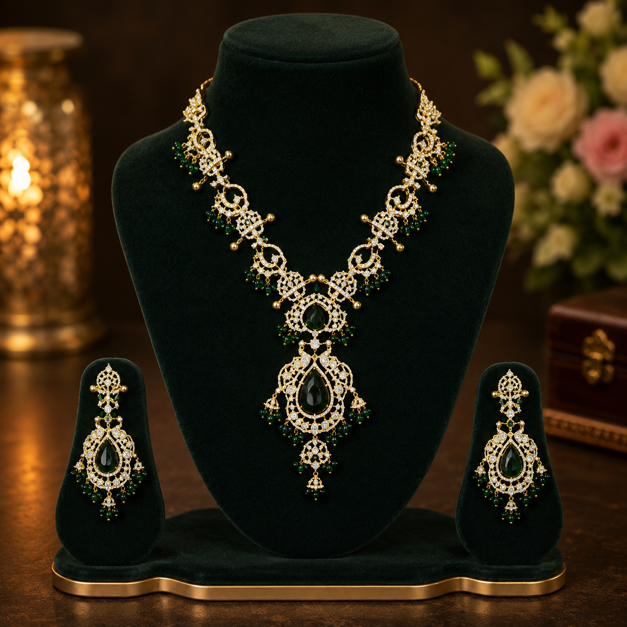 Emerald Enchant Luxury Necklace Set