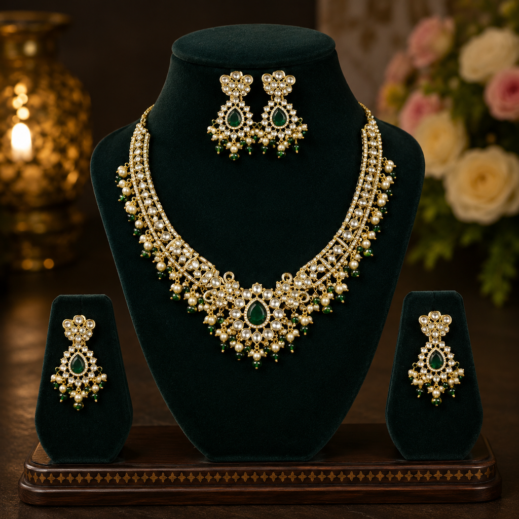 Emerald Pearl Royale Necklace Set