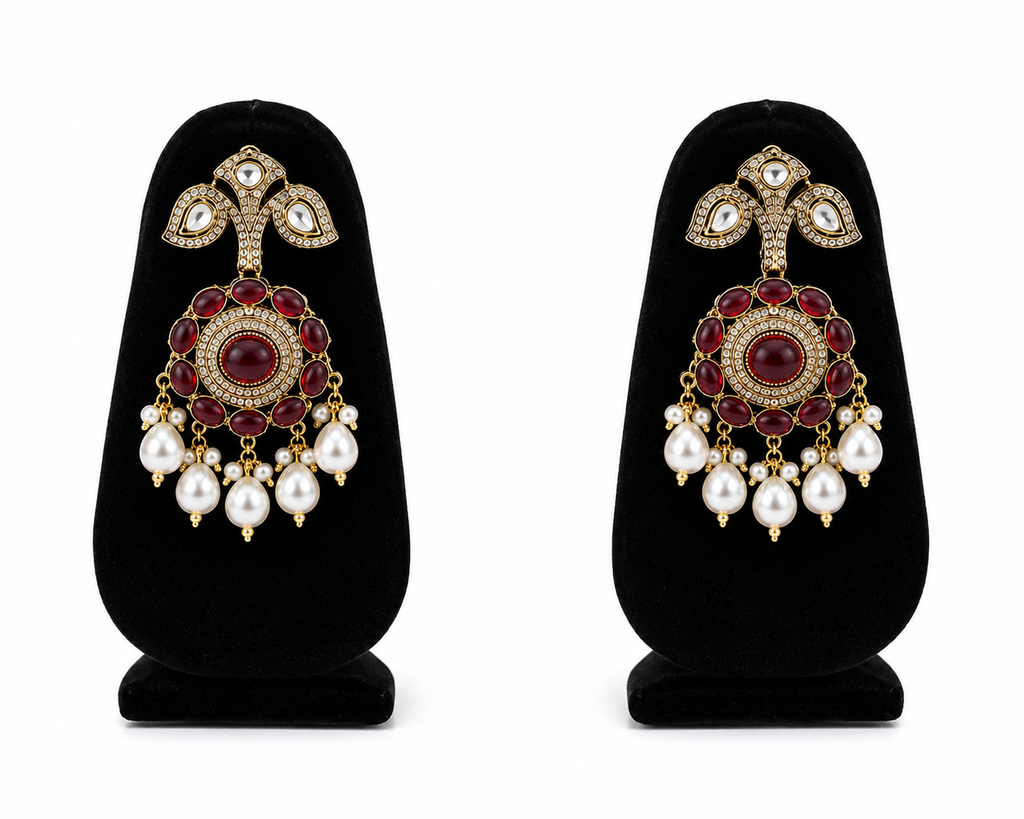 Heritage Ruby Kundan Long Necklace Set