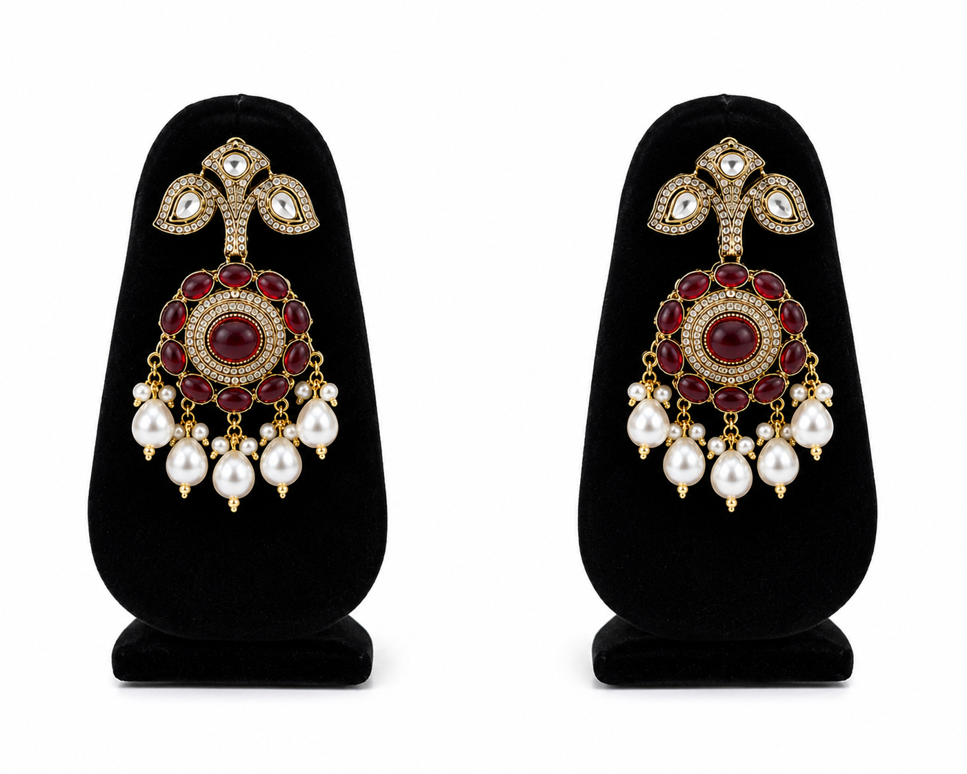 Heritage Ruby Kundan Long Necklace Set