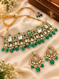 Emerald Majesty Kundan Bridal Choker Set