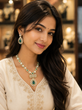 Emerald Royale Kundan Necklace Set