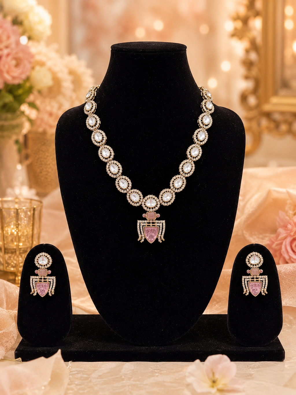 Blush Royale Kundan Necklace Set