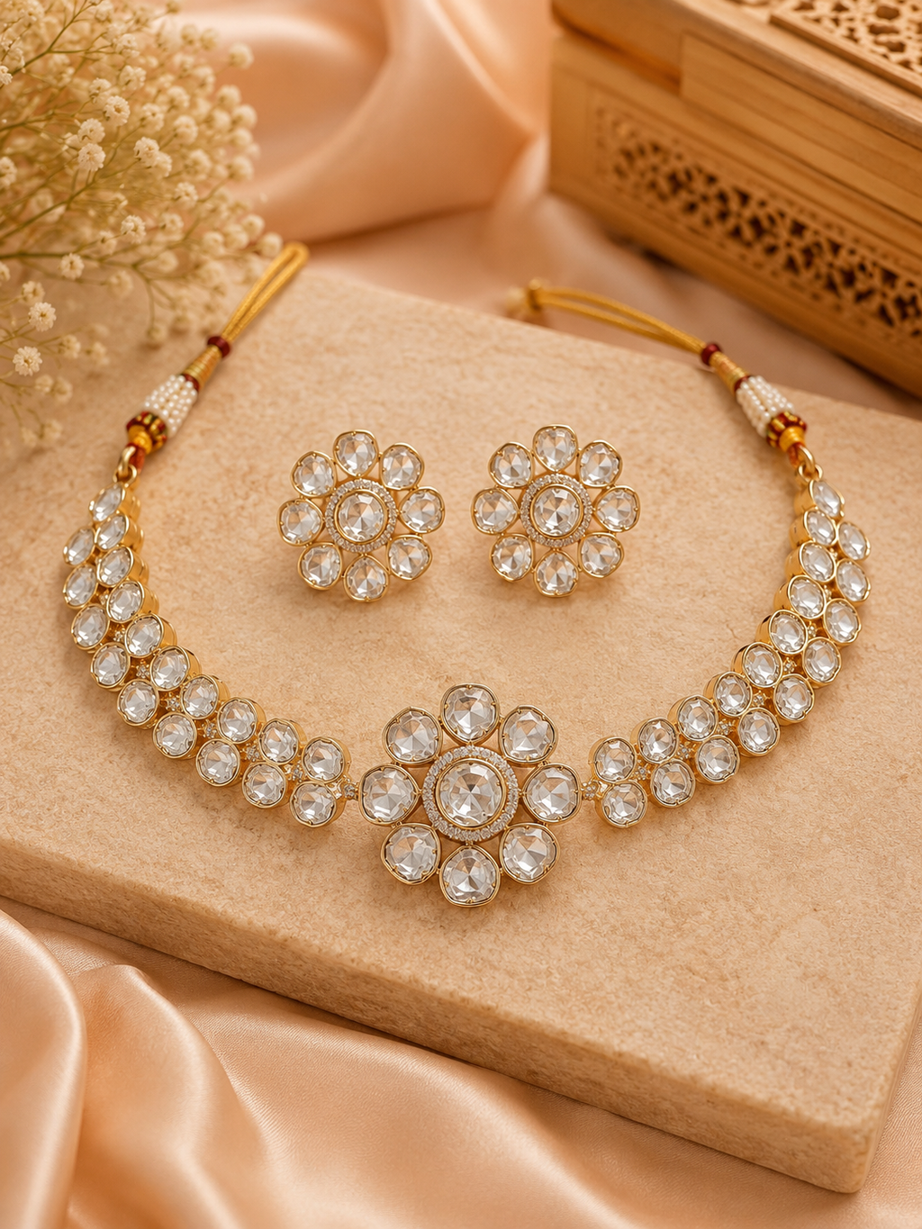 Praynil Noorika Floral Polki Choker Set