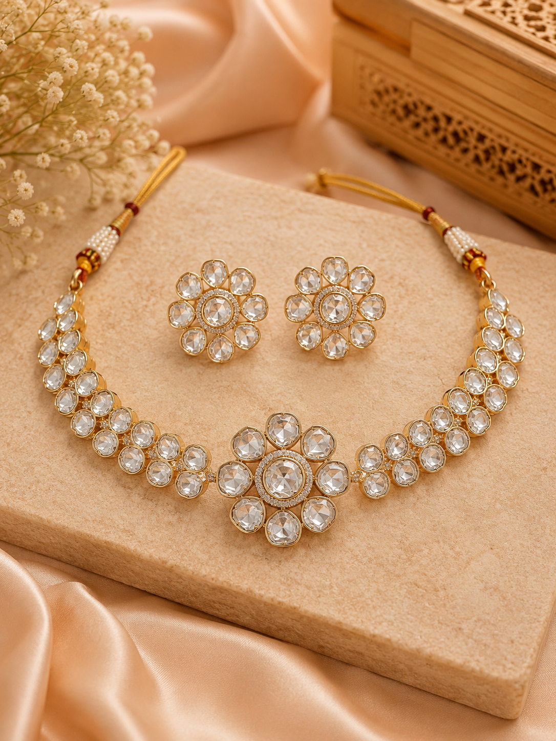 Praynil Noorika Floral Polki Choker Set
