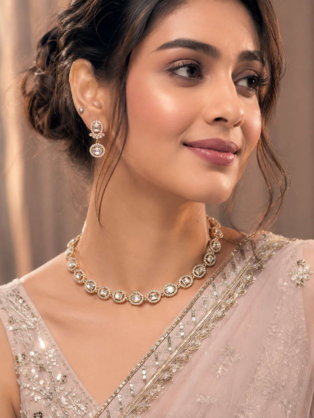 Praynil Royale Polki CZ Necklace Set