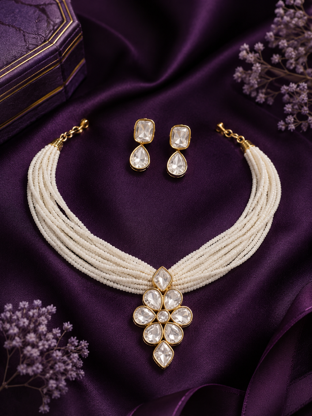 Ivory Bloom Pearl Choker Set