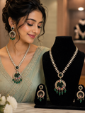 Emerald Blossom Pendant Set
