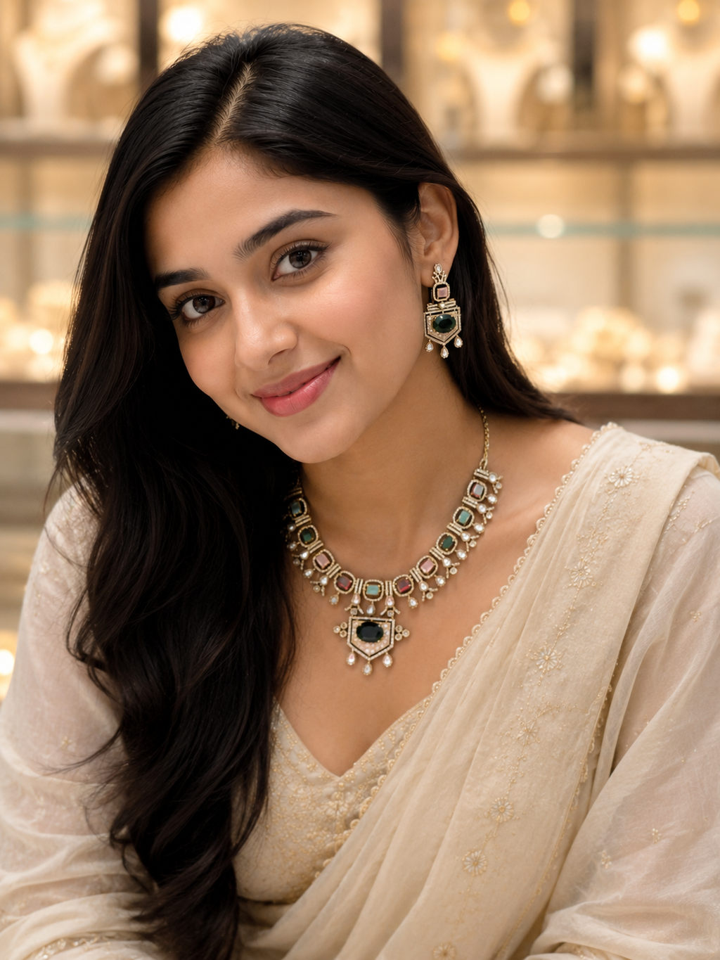 Royal Emerald Heritage Necklace Set