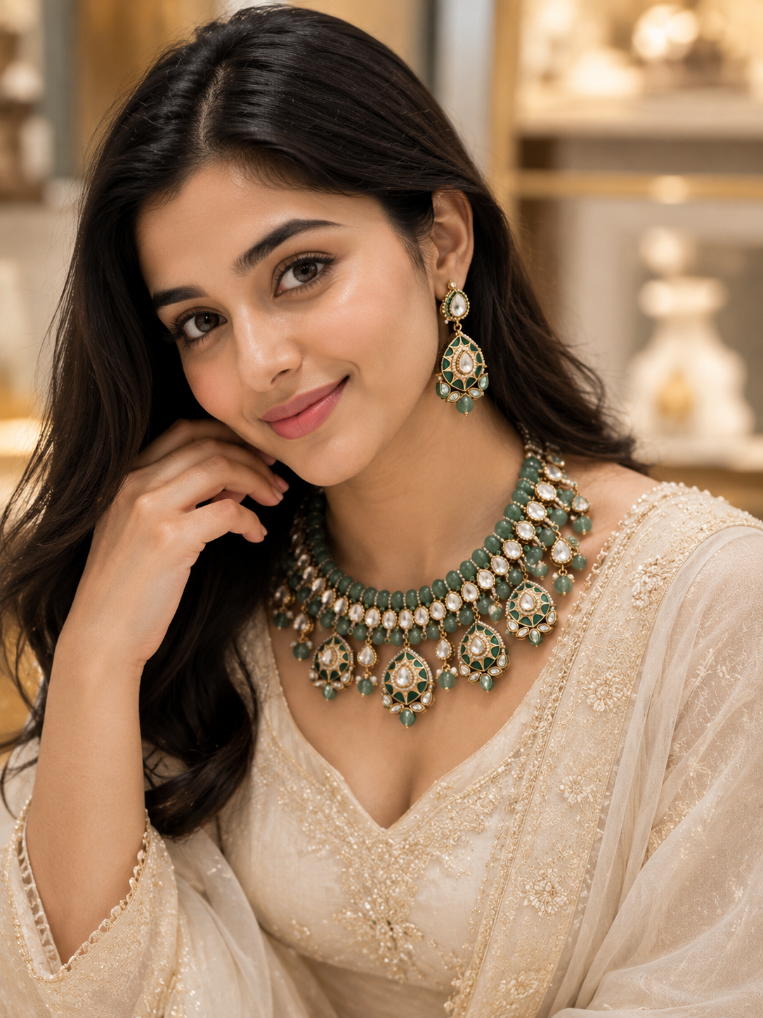 Emerald Royale Kundan Choker Set