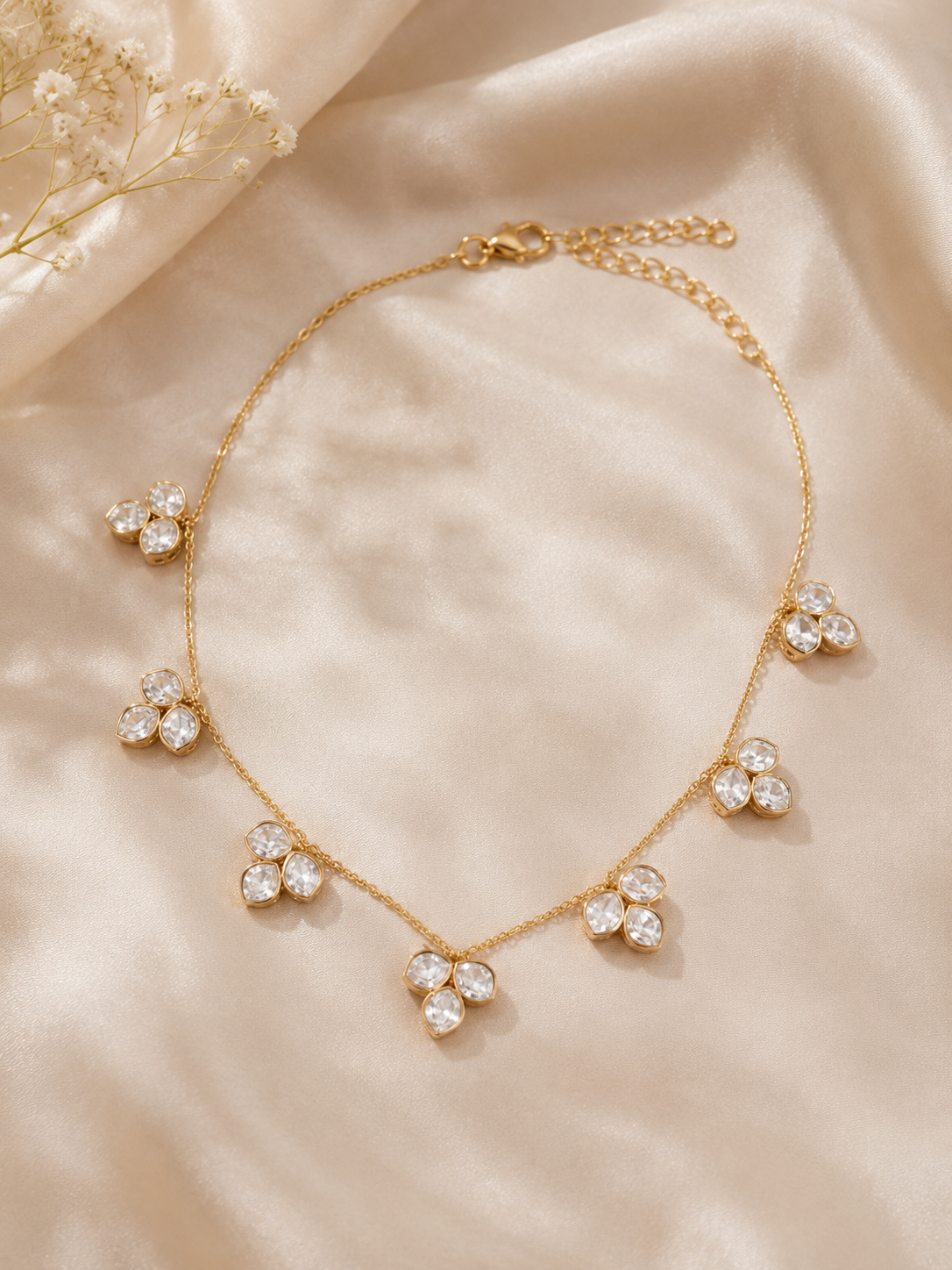 Trinity Bloom Moissanite Necklace Set
