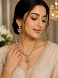 Royal Pink Polki Necklace Set