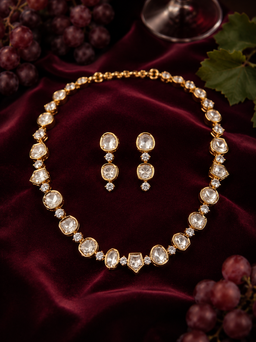Crystal Crown Polki Set