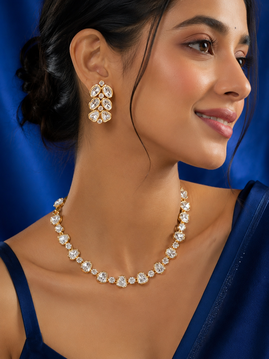 Azure Polki Elegance Necklace Set