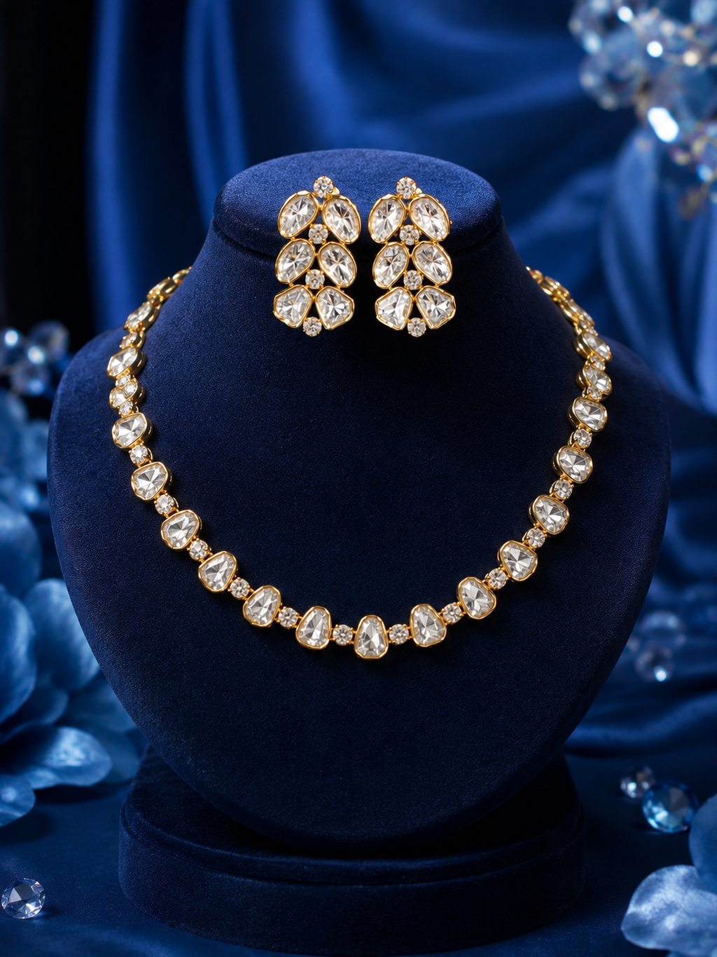 Azure Polki Elegance Necklace Set