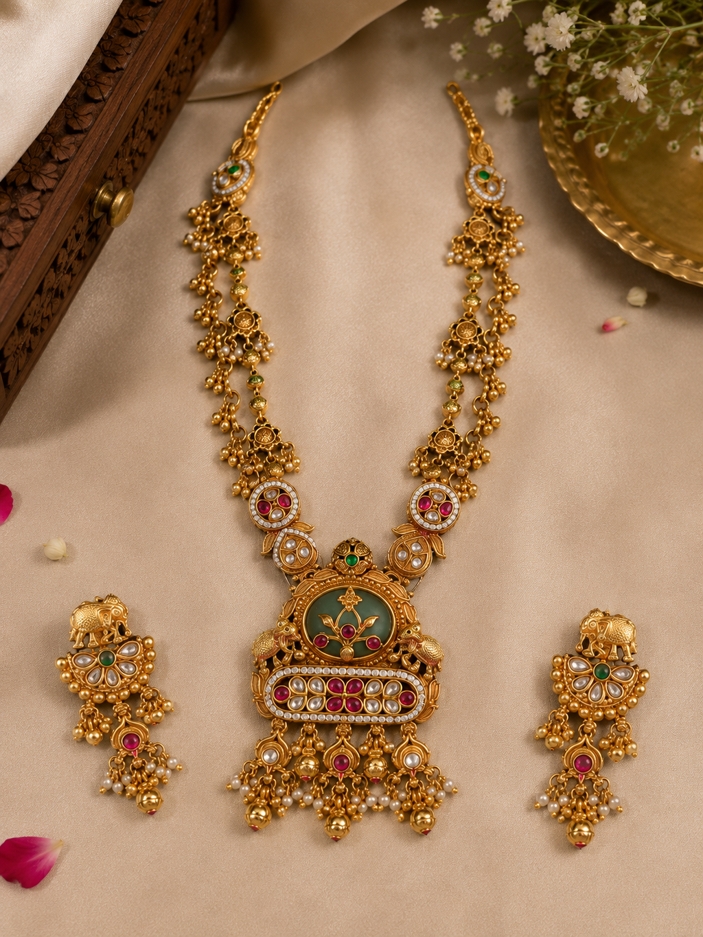 Varnika Royal Temple Jewellery Set