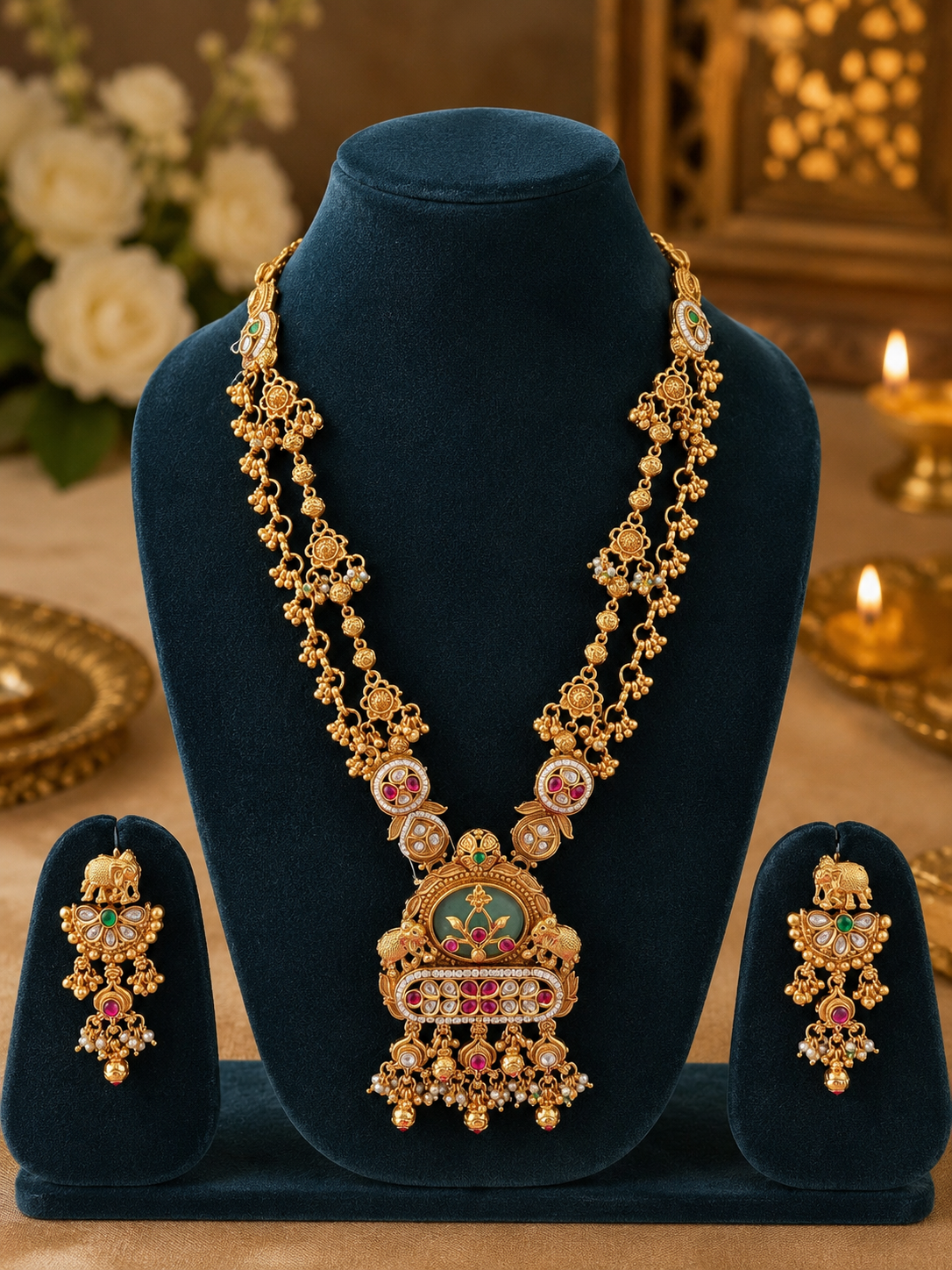 Varnika Royal Temple Jewellery Set