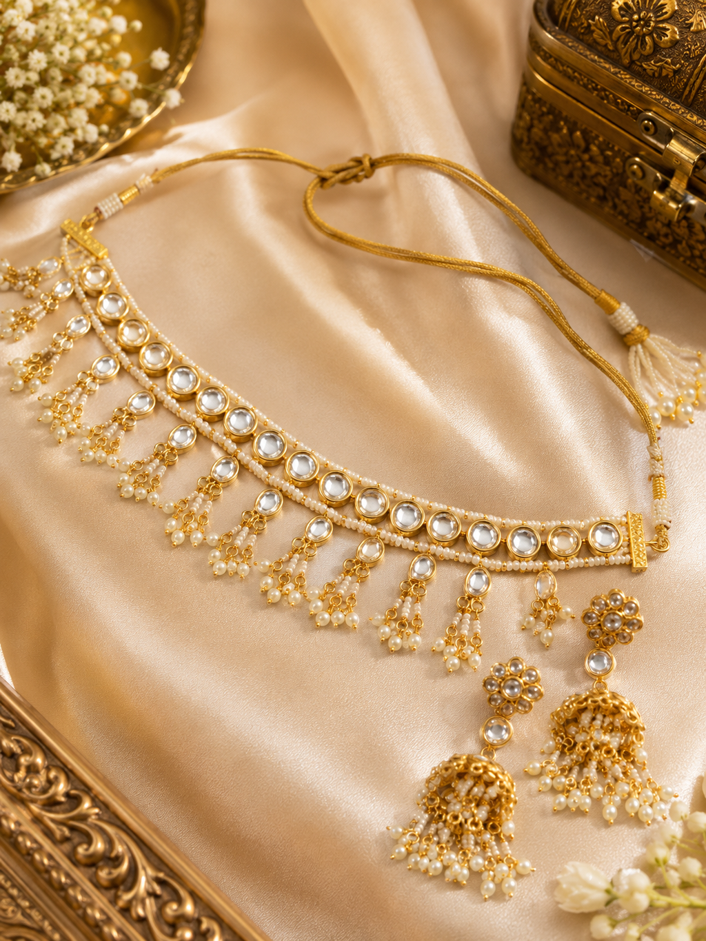 Noor Kundan Pearl Choker Set