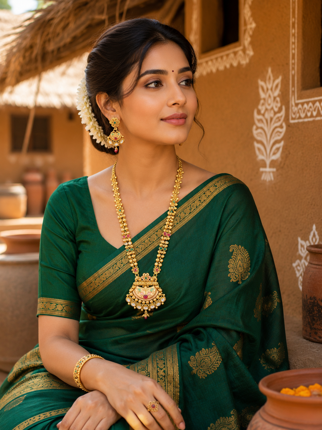 Maharani Meenakari Long Necklace Set