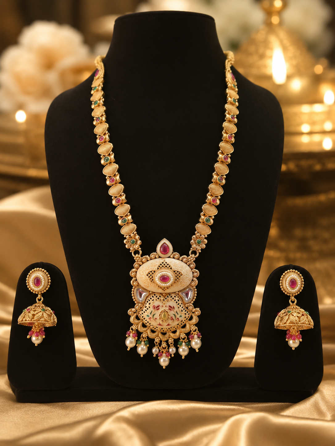 Rajsi Heritage Temple Pendant Set