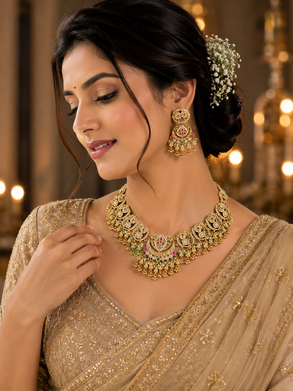 Regal Chandrika Temple Choker Set