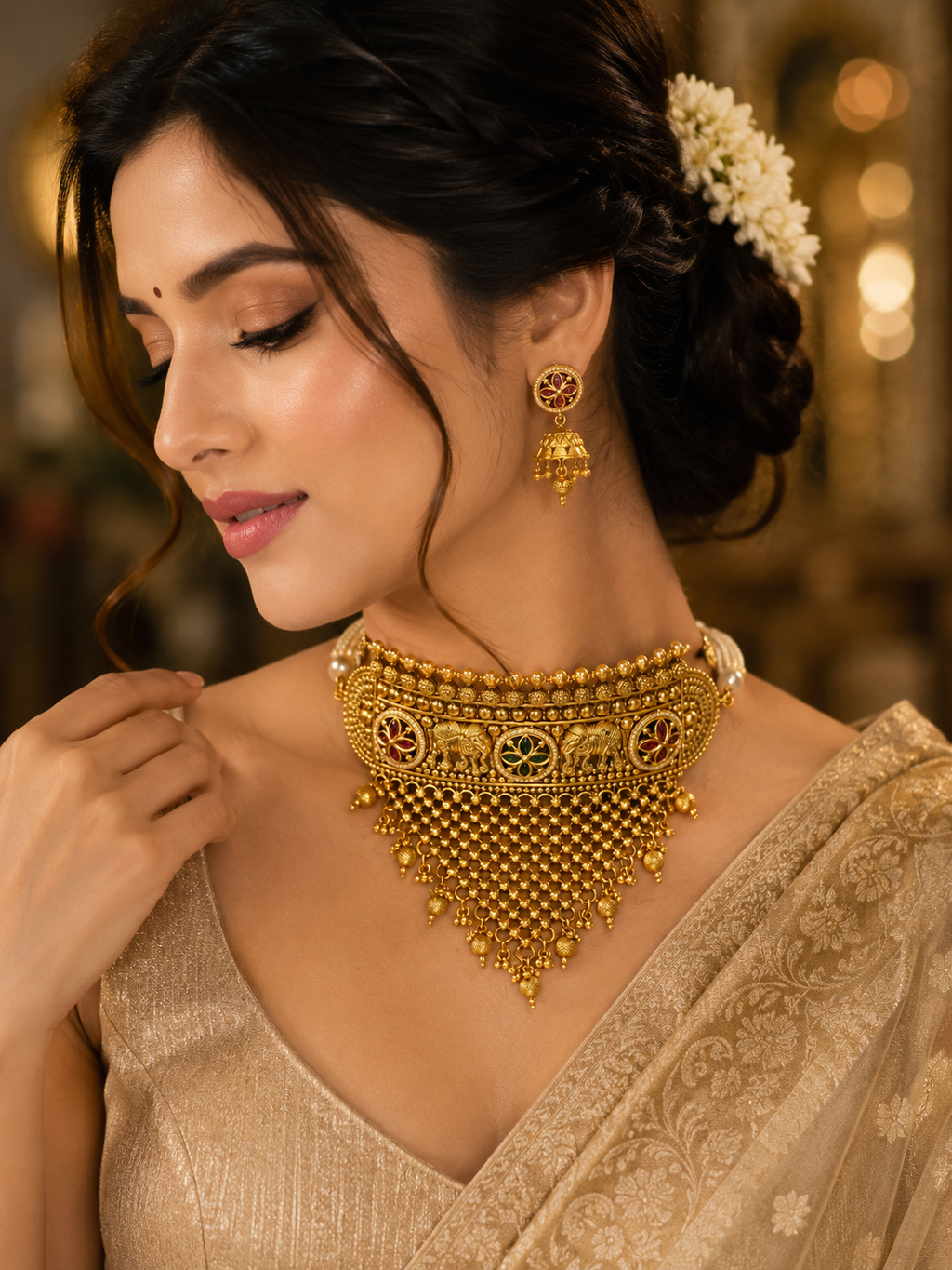Royal Elephant Kundan Choker