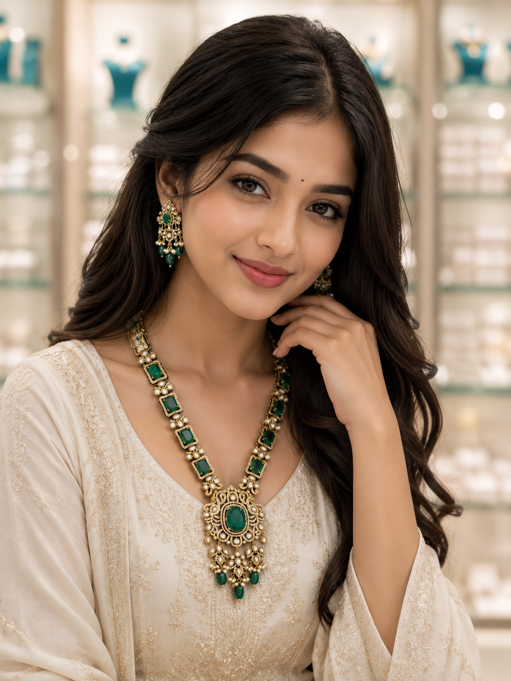 Royal Emerald Heritage Necklace Set