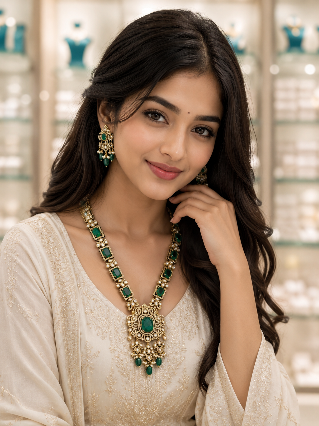 Royal Emerald Heritage Necklace Set