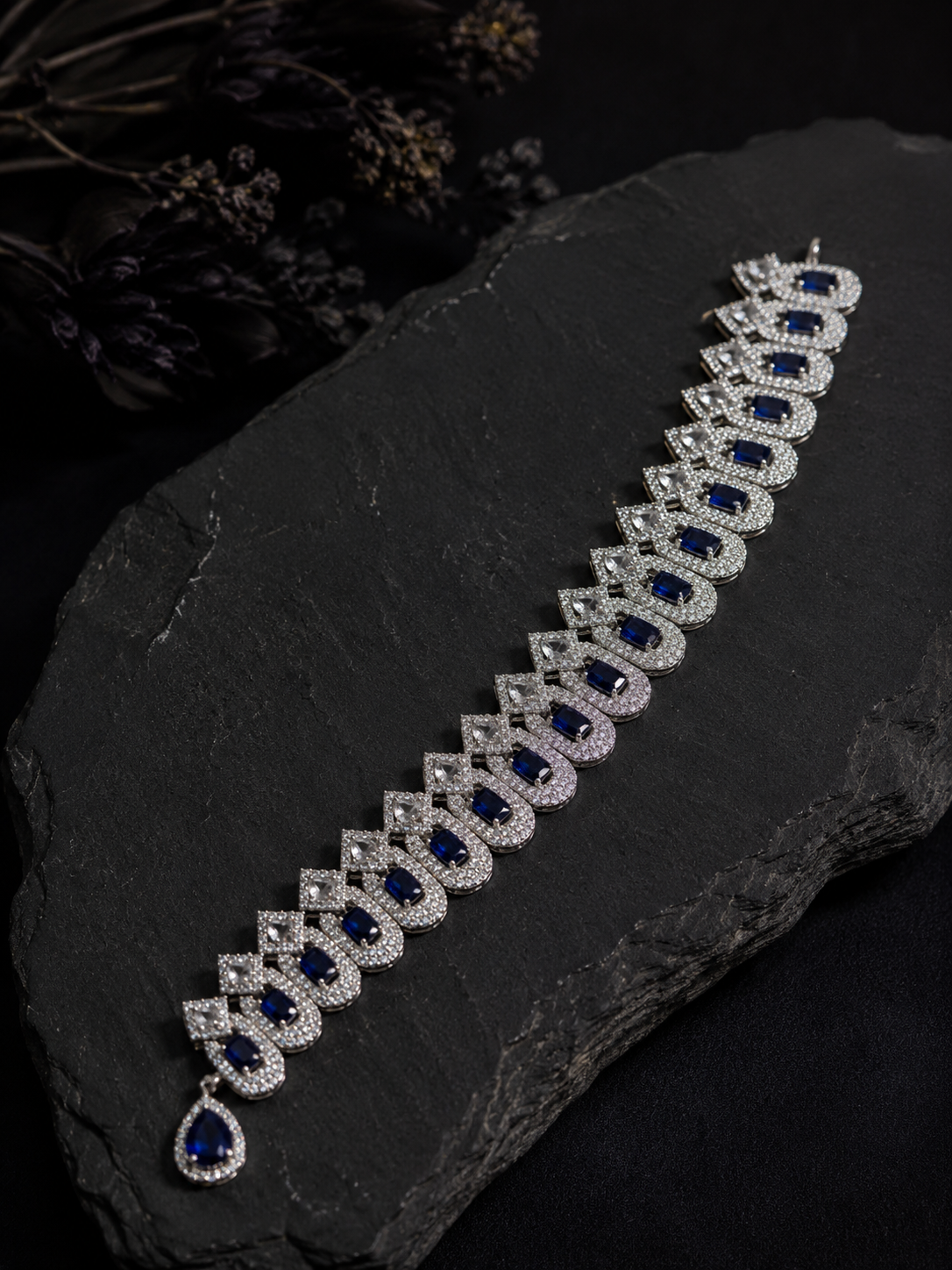 Royal Sapphire Crystal Statement Necklace