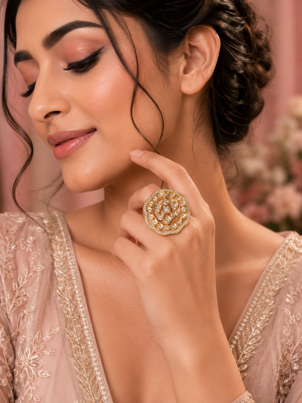 Crystal Crown Statement Ring