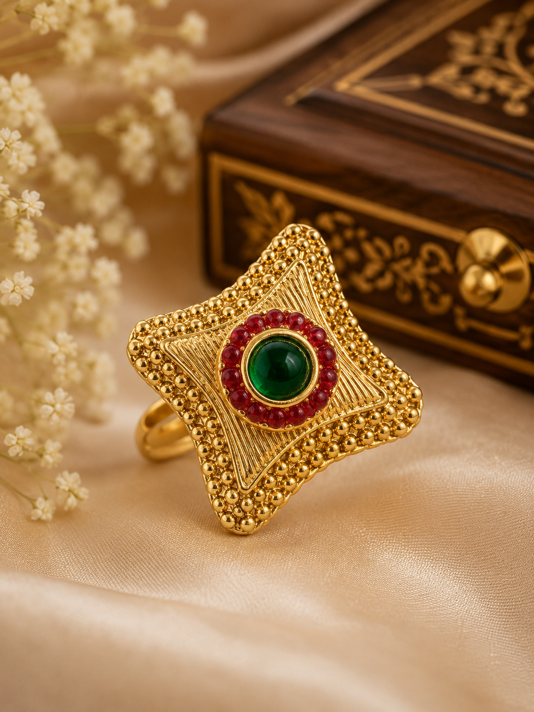 Emerald Star Heritage Ring
