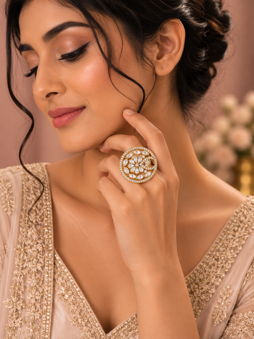 Adjustable Moonlit Bloom Ring