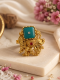 Regal Elephant Charm Ring