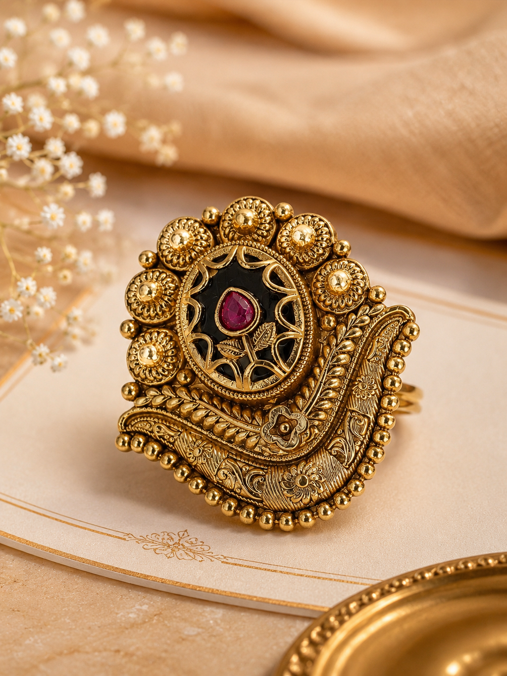 Vintage Ruby Elegance Ring