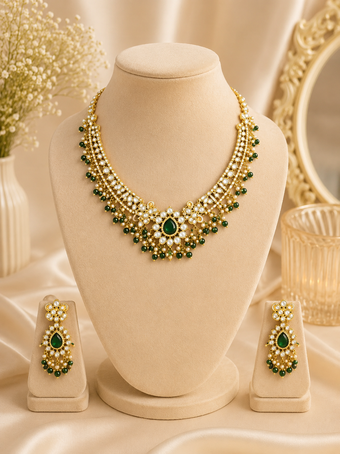 Emerald Pearl Royale Necklace Set