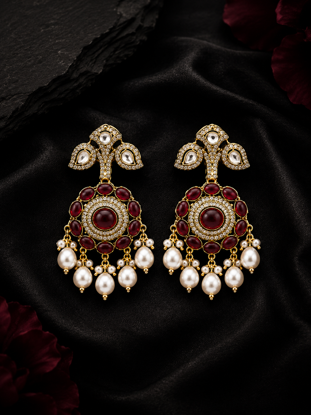 Heritage Ruby Kundan Long Necklace Set